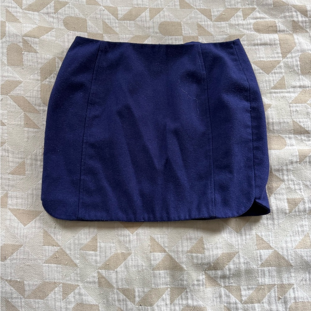 Cobalt wool mini-skirt